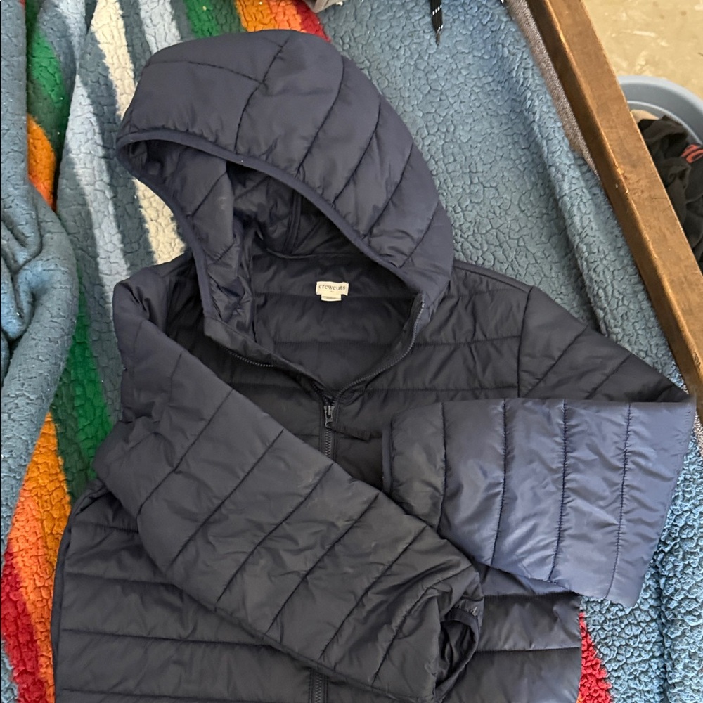 J. Crew Factory Dark Blue Puffer Jacket